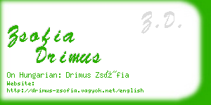 zsofia drimus business card